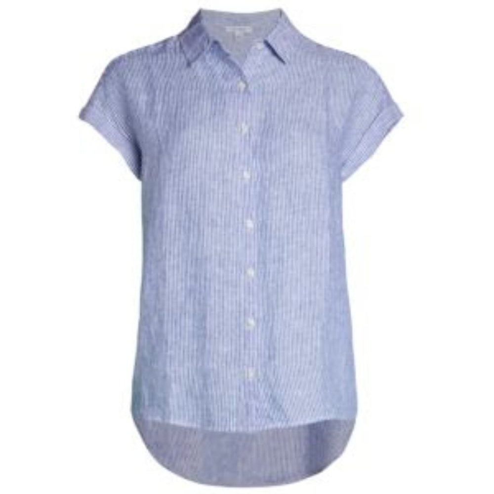 Pure Navy pin striped linen shirt, xs